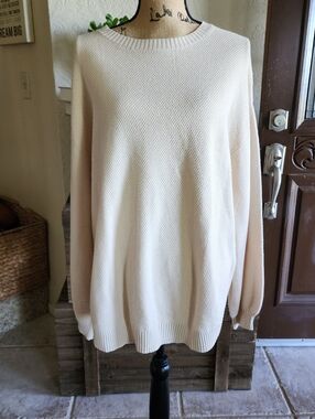 Classic Crewneck Women's Sweater in Cream